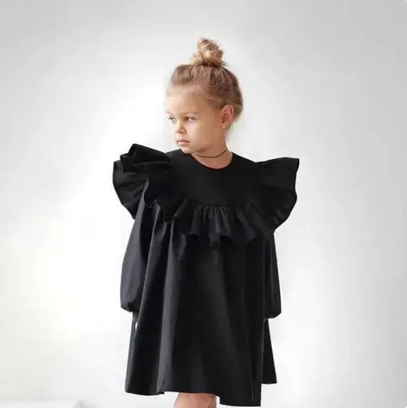 Baby Girl Cotton Ruffle Long Sleeve Dress GLR SHOPPING