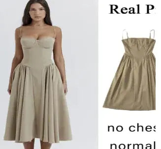 Dopamine Wear Suspender Dress French Retro Long Skirt GLR SHOPPING