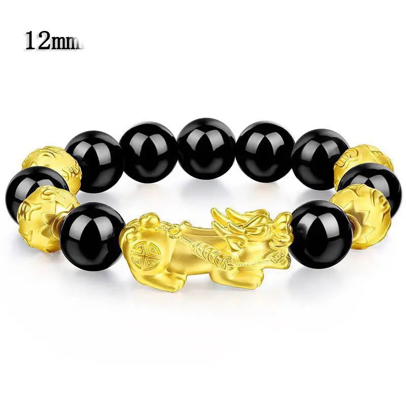 Black Gold Beaded Pixiu Bracelet GLR SHOPPING