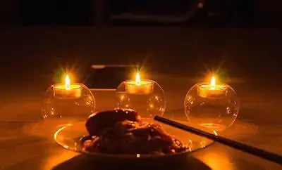 Europe-style Round Hollow Candle Glass GLR SHOPPING