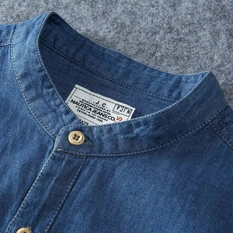 Plus Size Denim Shirt Men GLR SHOPPING