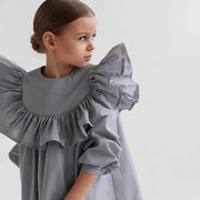 Baby Girl Cotton Ruffle Long Sleeve Dress GLR SHOPPING