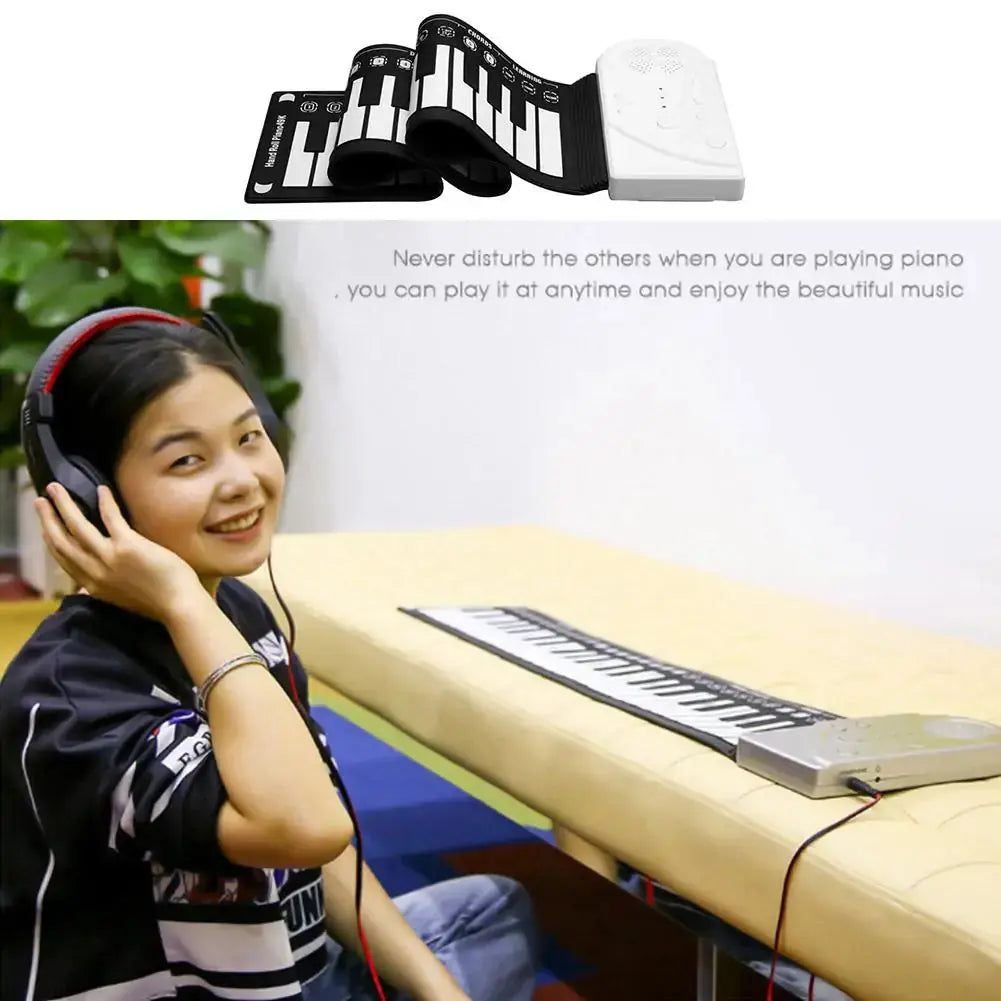 Portable 49-Key Flexible Silicone Roll Up Piano GLR SHOPPING