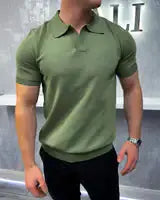 Open Neck Short Sleeve Polo GLR SHOPPING