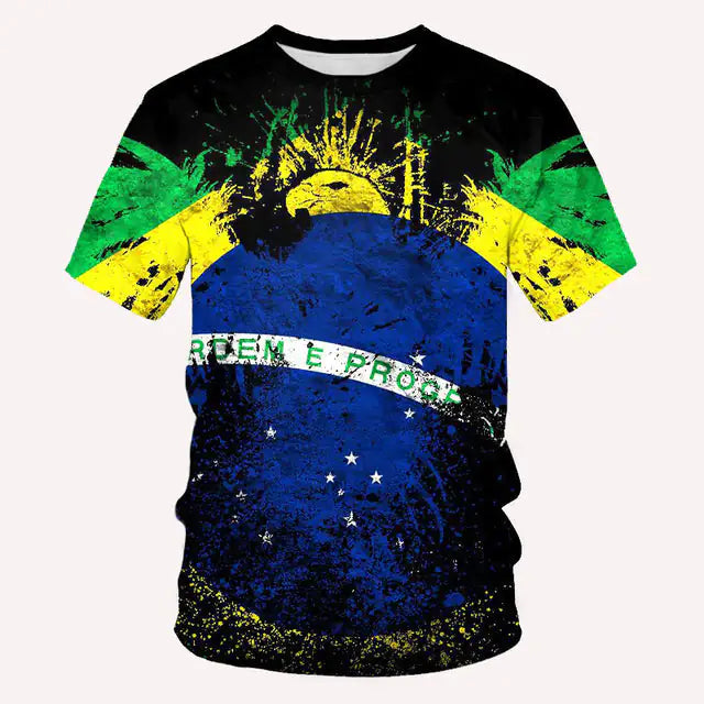 Camiseta Gola Redonda Masculina Brasil