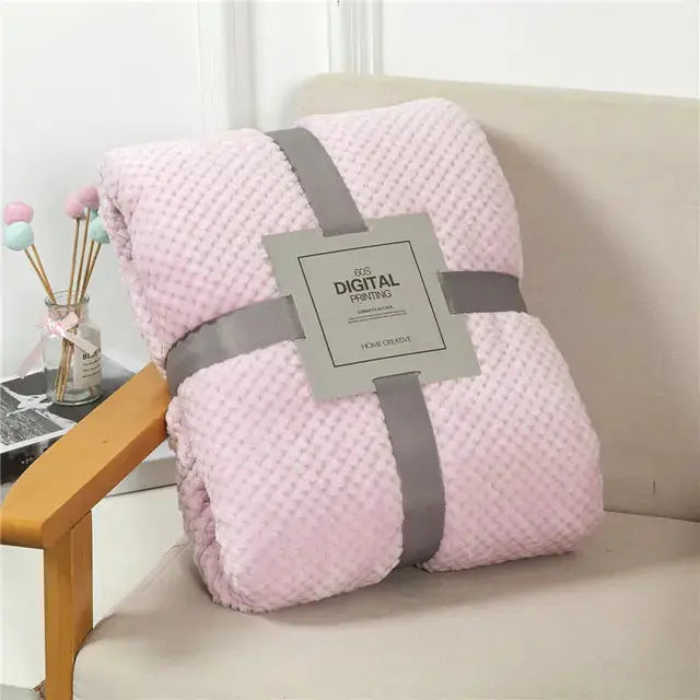 Fluffy Plaid Winter Bed Blankets GLR SHOPPING