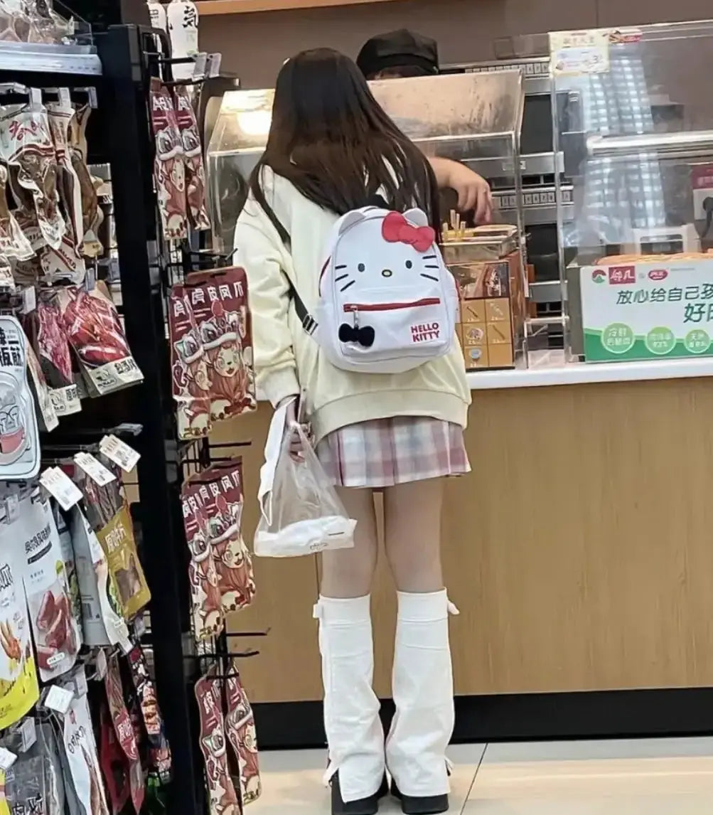 Red White Bow Backpack Bag GLR SHOPPING