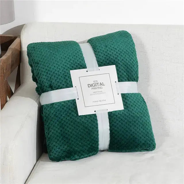 Fluffy Plaid Winter Bed Blankets GLR SHOPPING
