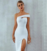 Delicate Diva High Slit Off Shoulder Bodycon GLR SHOPPING