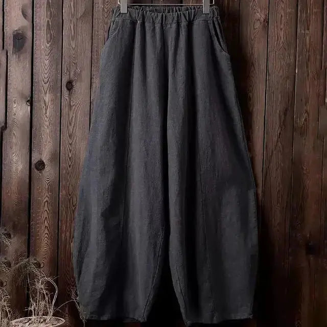 Cotton Linen Style Bloomers Wide Leg Pants GLR SHOPPING