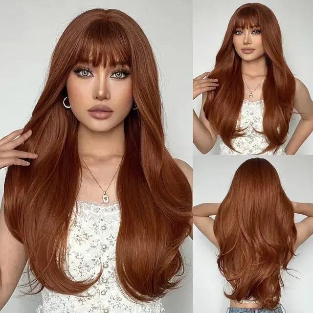 Synthetic Long Brown Wig GLR SHOPPING