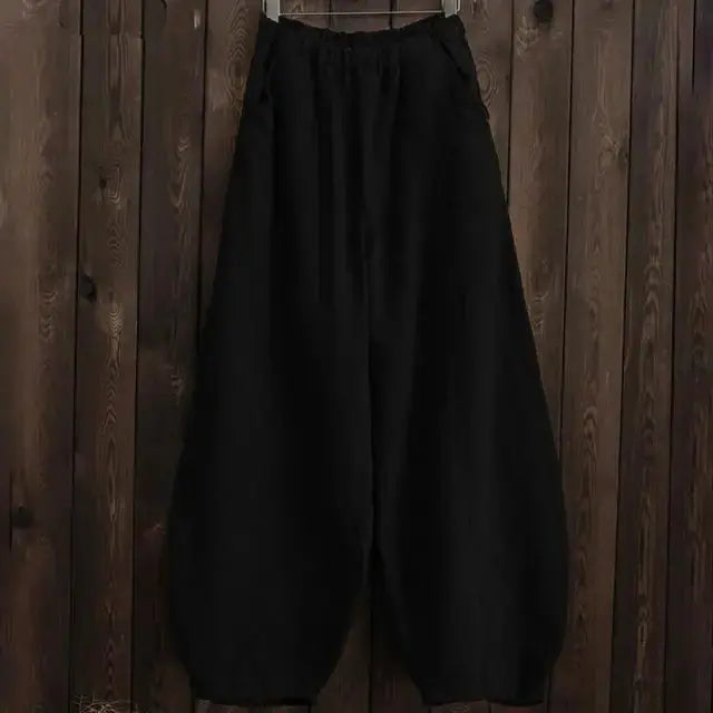Cotton Linen Style Bloomers Wide Leg Pants GLR SHOPPING