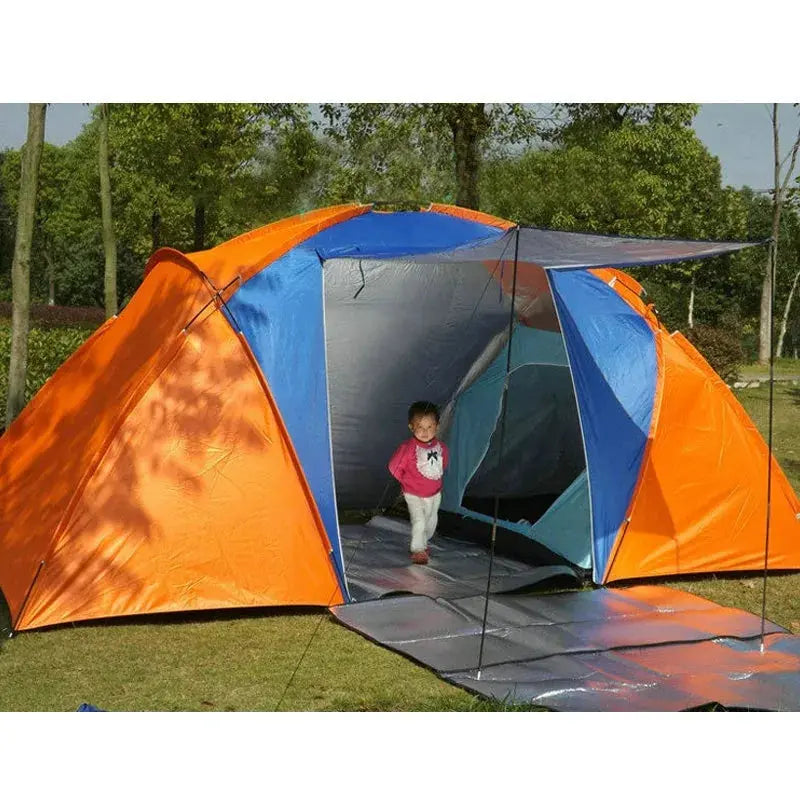 Large Camping Tent Double Layer Waterproof Two Bedrooms GLR SHOPPING