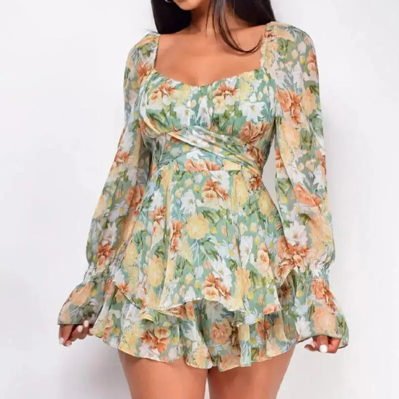 Square Collar Backless Romper GLR SHOPPING