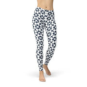 Womens Geometric Blue Tile Leggings - GLR SHOPPING