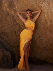 One Shoulder Waist Hollow GLR SHOPPING