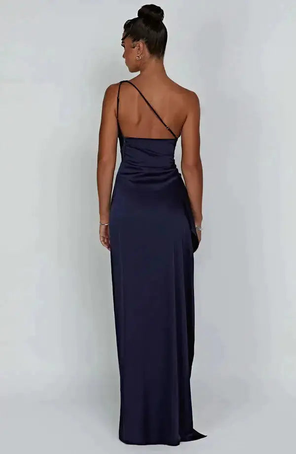 Satin One-Shoulder Sexy Prom Dresses GLR SHOPPING