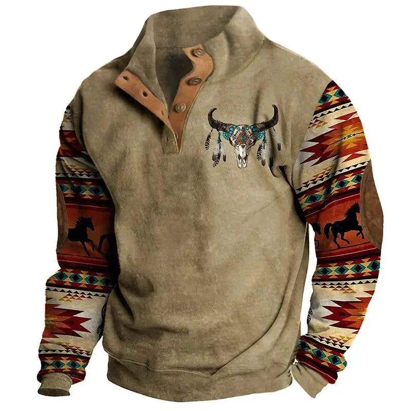 Button Stand Collar Sweatshirts GLR SHOPPING