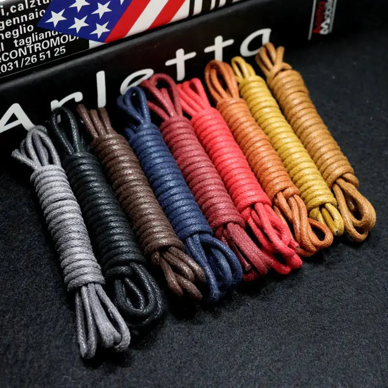 Cotton Waxed Round Shoelaces Set GLR SHOPPING