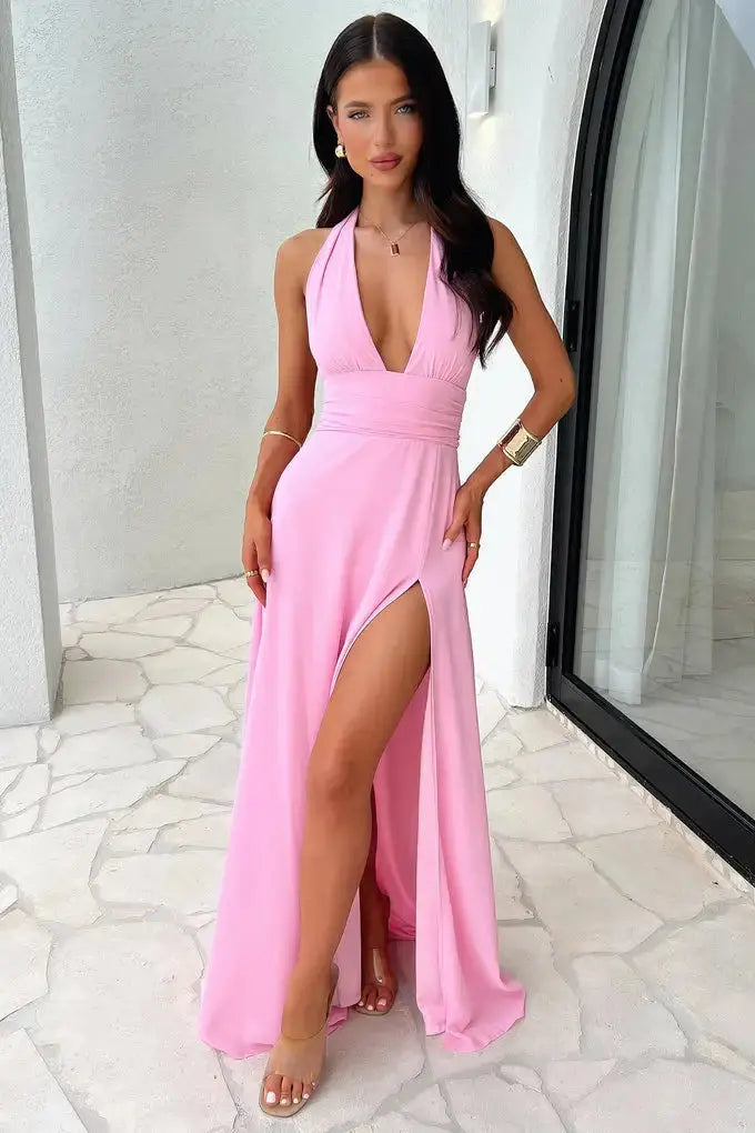 Slim Lace Up Evening Dress GLR SHOPPING