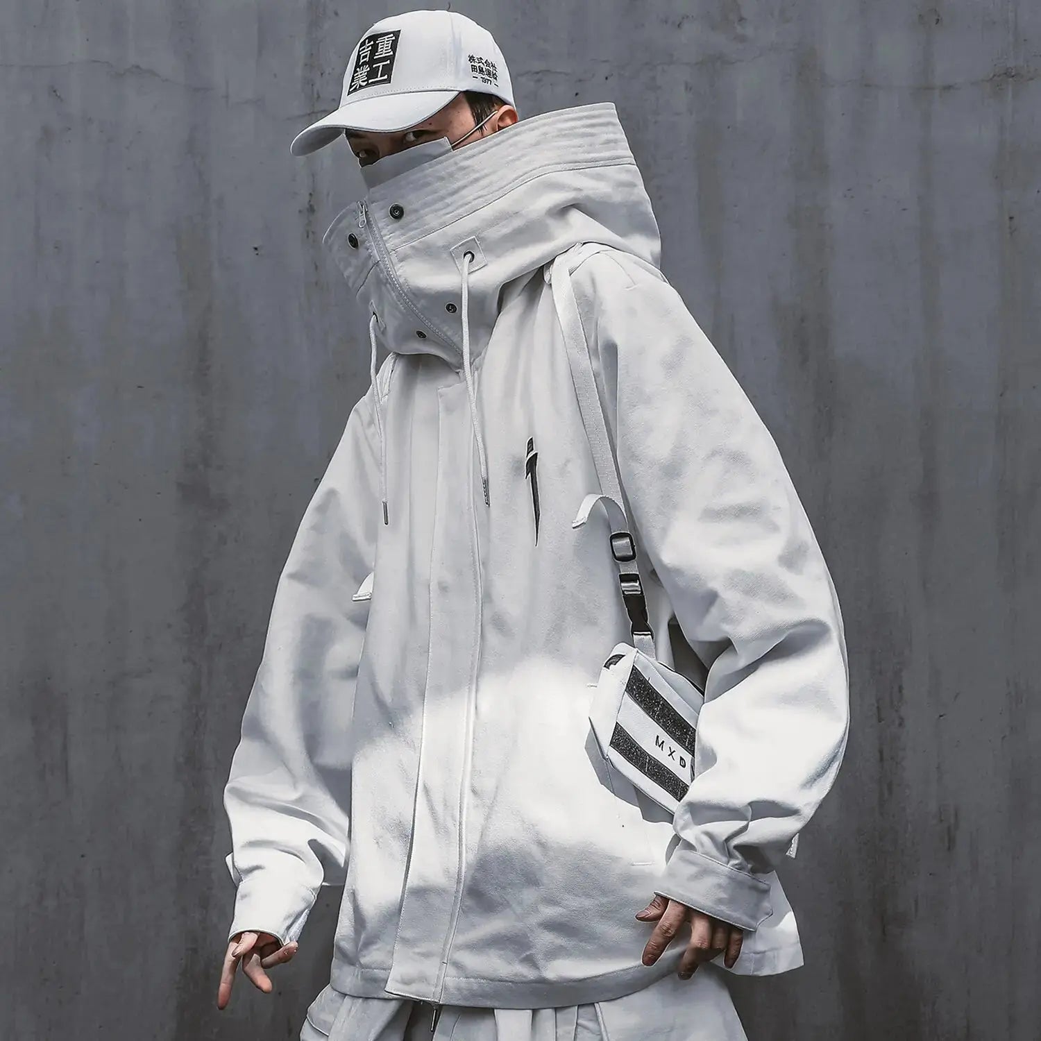 Turtleneck Hooded Zip Up Jacket For Men GLR SHOPPING