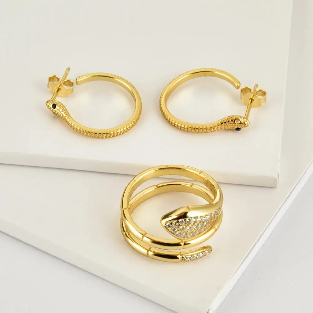 Three-Circle Snake Rings for Women GLR SHOPPING