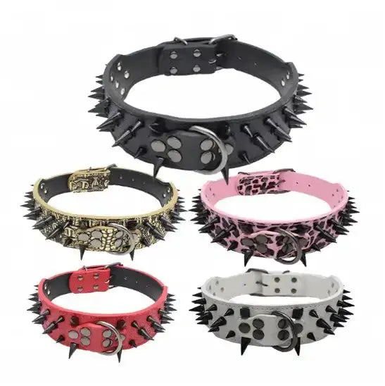Spiked Studded Leather Collars GLR SHOPPING