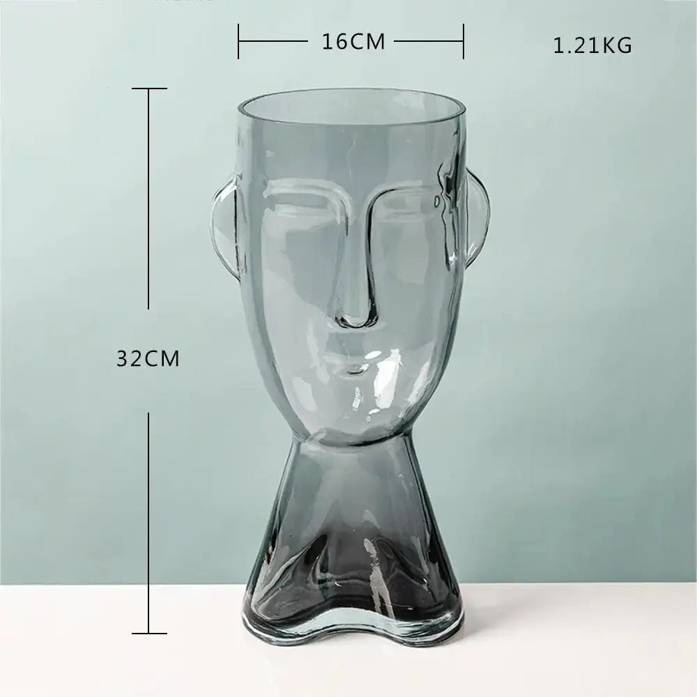 Abstract Human Face Glass Flower GLR SHOPPING