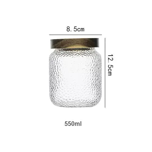 Glass Airtight Canister with Wood Lid GLR SHOPPING