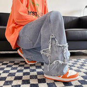 Star Embroidered Loose Fit Jeans GLR SHOPPING