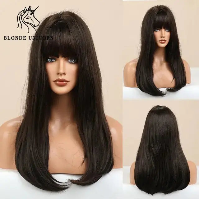 Synthetic Long Brown Wig GLR SHOPPING