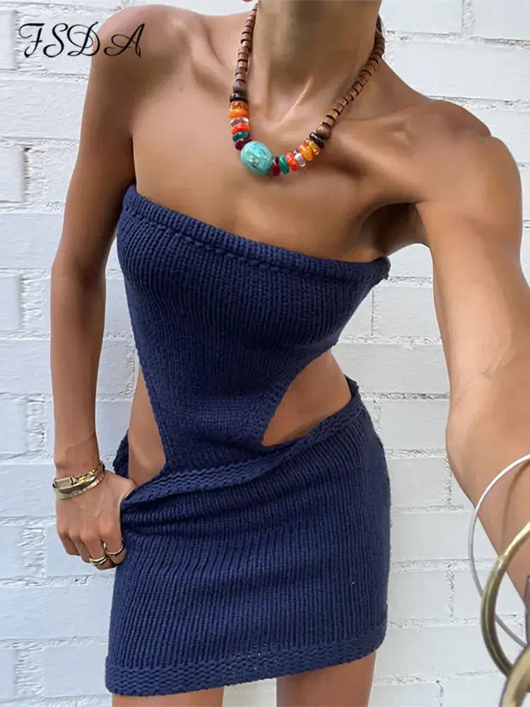 Strapless Knit Bodycon Dress GLR SHOPPING
