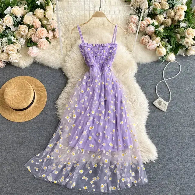 Romantic Floral Beach Dress GLR SHOPPING