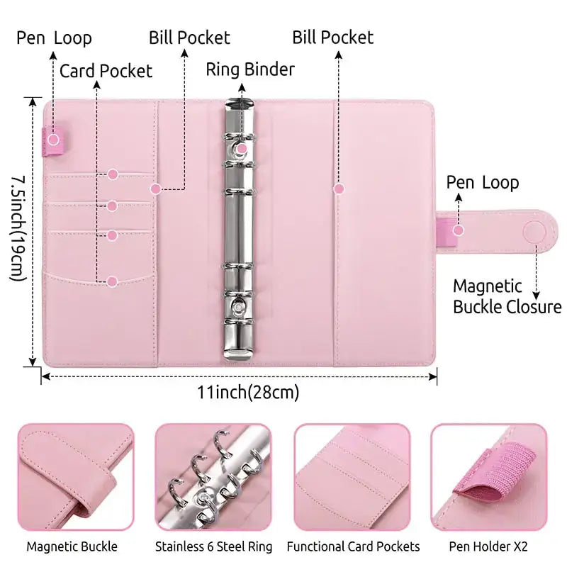A6 Leather Budget Binder GLR SHOPPING