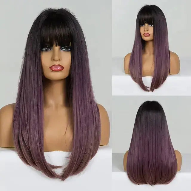 Synthetic Long Brown Wig GLR SHOPPING