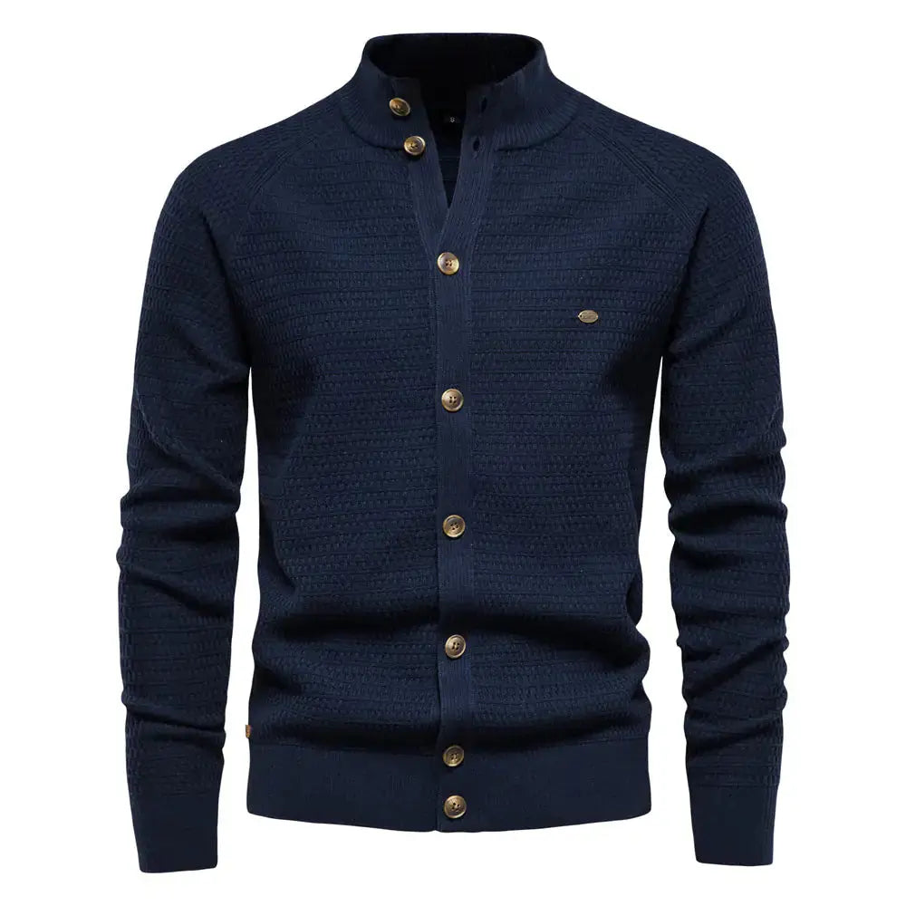Button Mock Neck Men's Cardigan GLR SHOPPING