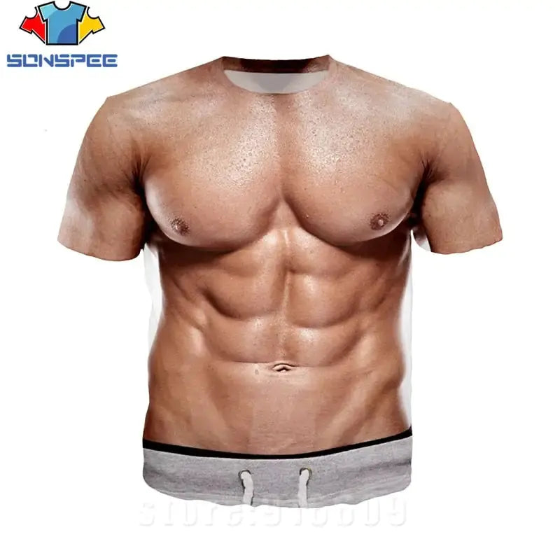 3D Printed Fake Muscle T-shirts GLR SHOPPING