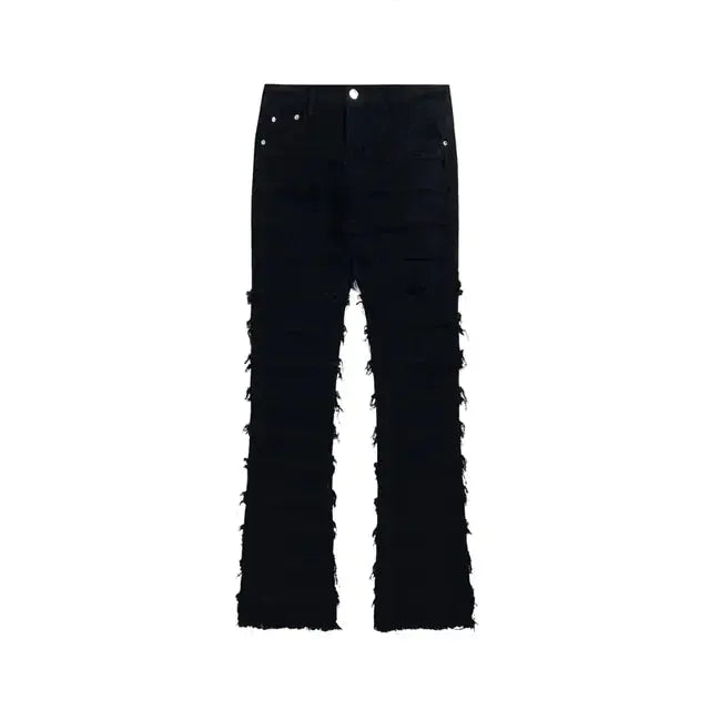 Harajuku Striped Tassel Jeans GLR SHOPPING
