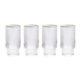 Stackable Gold Rim Ripple Drinking Glass