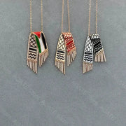 Stainless Steel Zircon Tassel Pendant Necklace GLR SHOPPING
