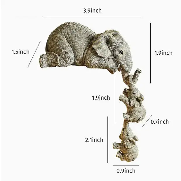 Set of 3 Elephant Figurines GLR SHOPPING