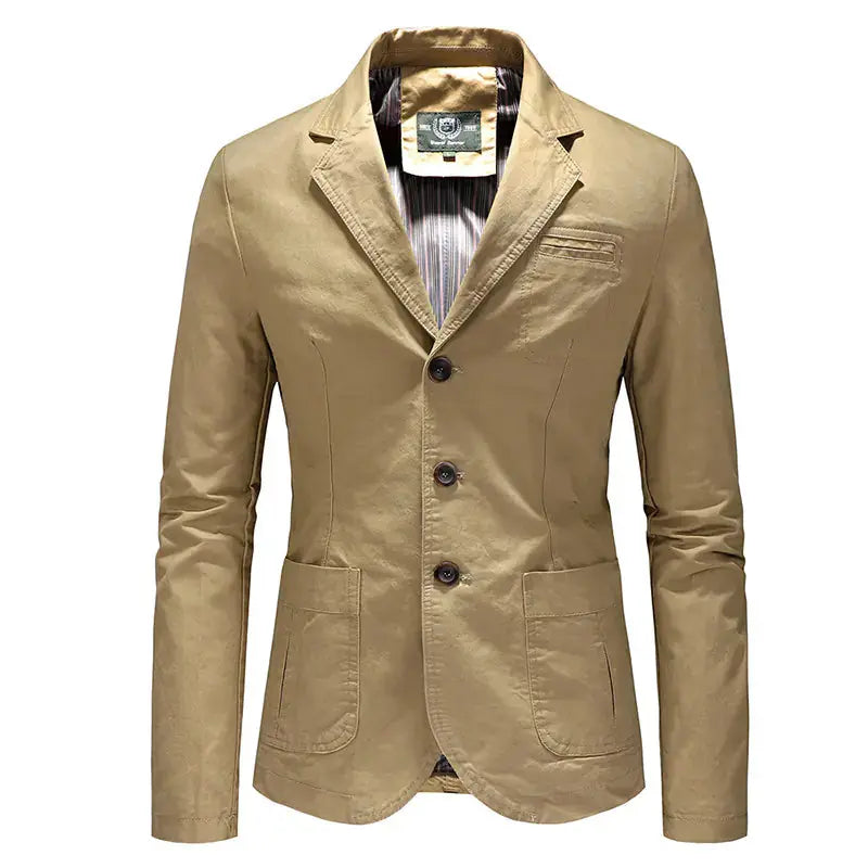 Men's Solid Color Single Breasted Jacket GLR SHOPPING