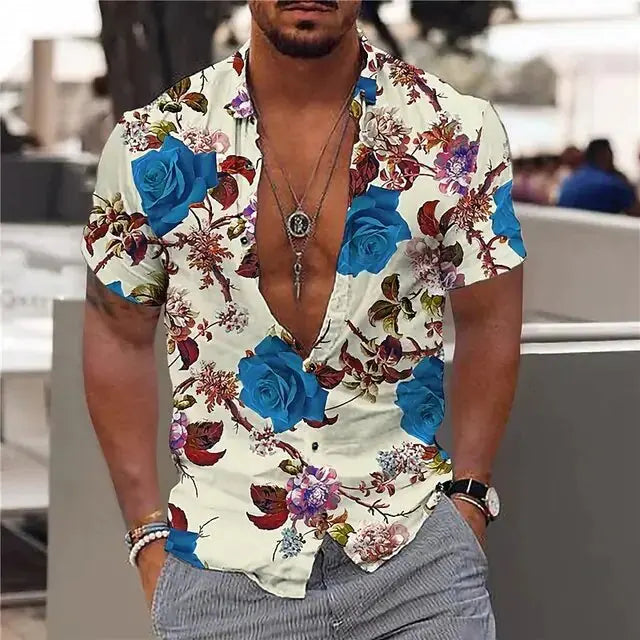 Summer Hawaiian Floral Shirts For Men GLR SHOPPING