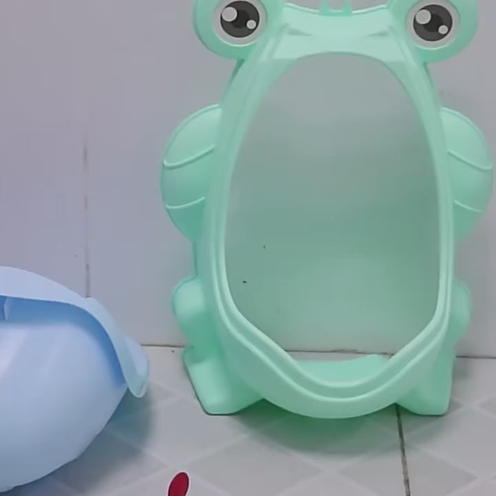 Load video: Kids Wall-Mounted Frog Potty