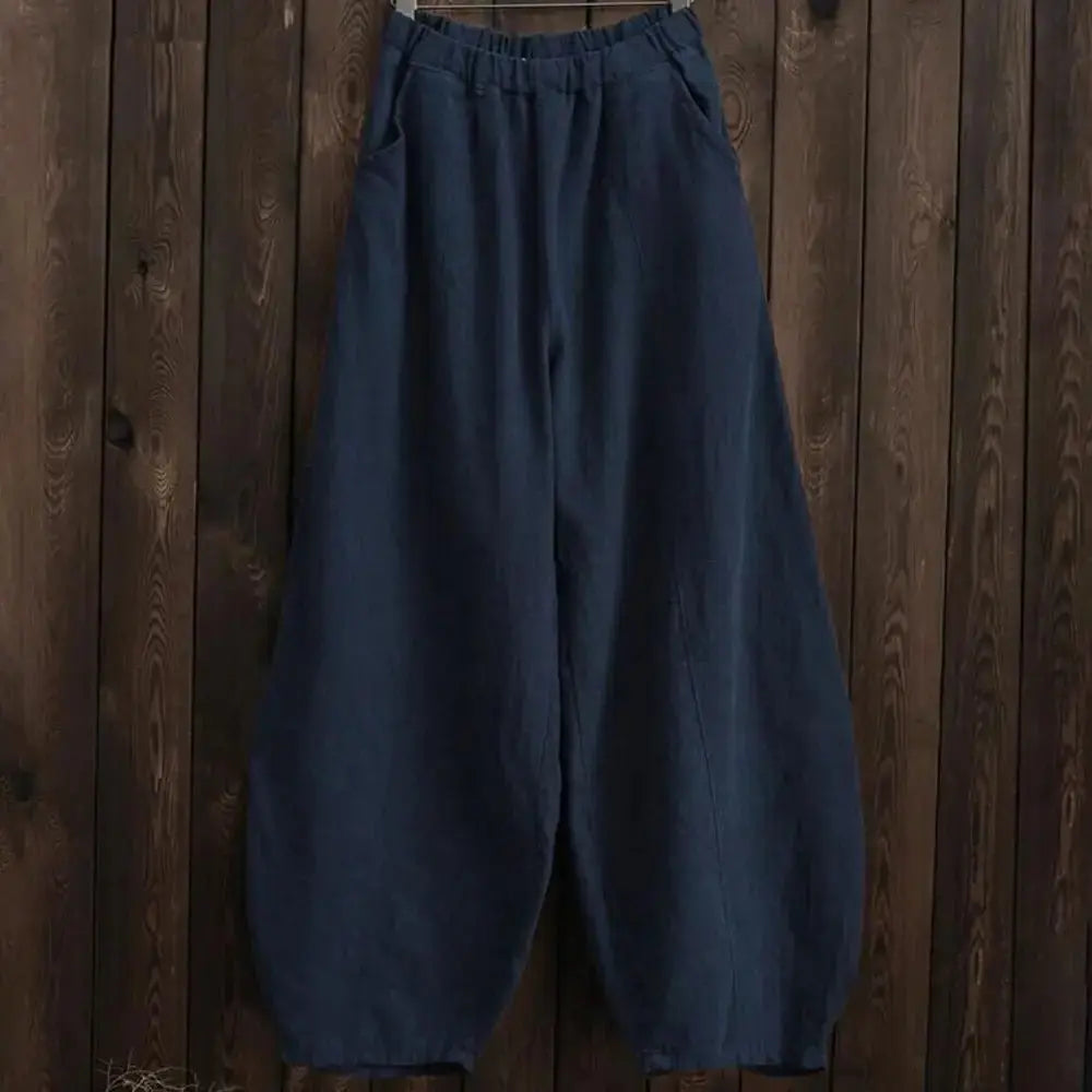 Cotton Linen Style Bloomers Wide Leg Pants GLR SHOPPING
