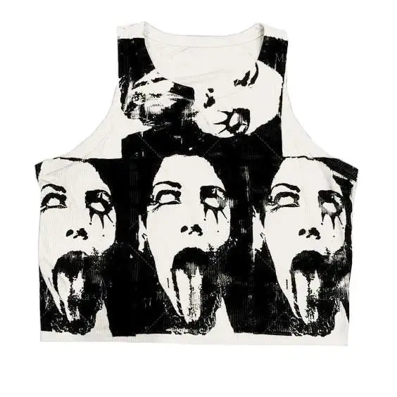 2022 Summer Print Personality Bright Color Sleeveless Y2K Clothes GLR SHOPPING