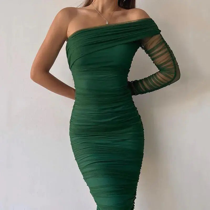 Diagonal Backless: Sexy Mesh Dress GLR SHOPPING