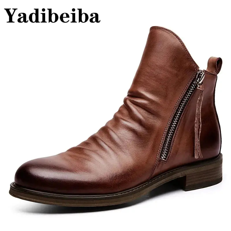 Men's Leather Boots GLR SHOPPING