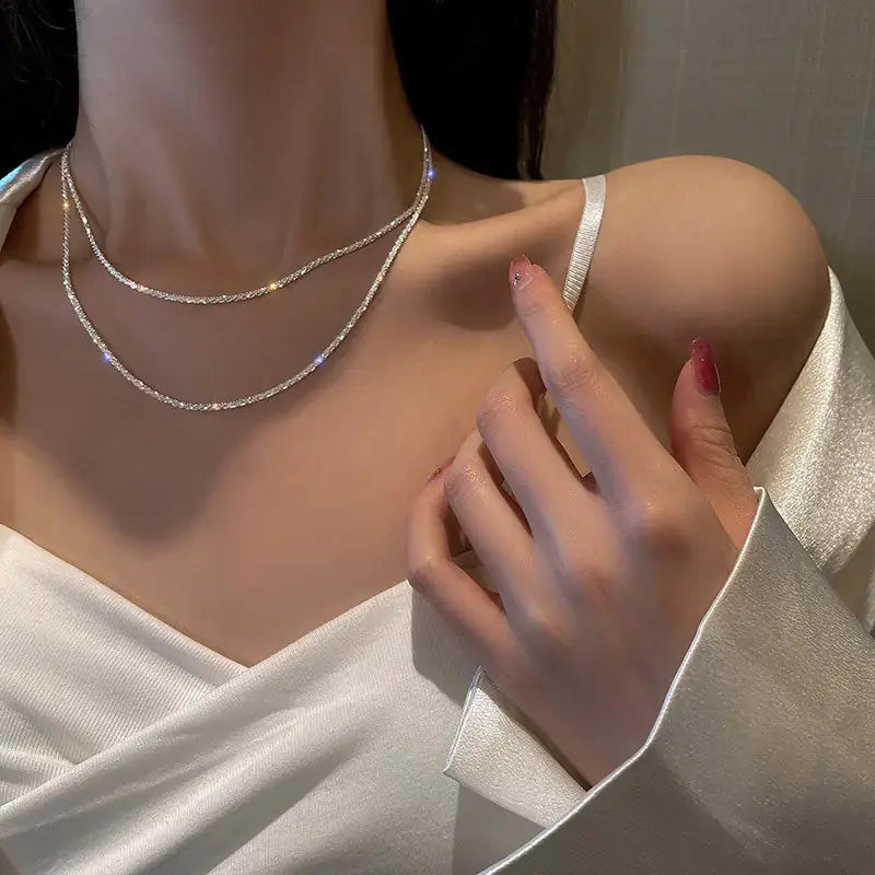 Clavicle Titanium Steel Choker Necklace GLR SHOPPING