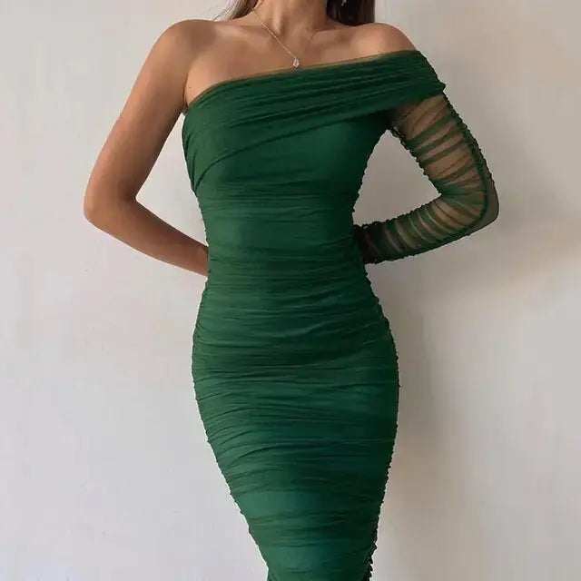 Diagonal Backless: Sexy Mesh Dress GLR SHOPPING